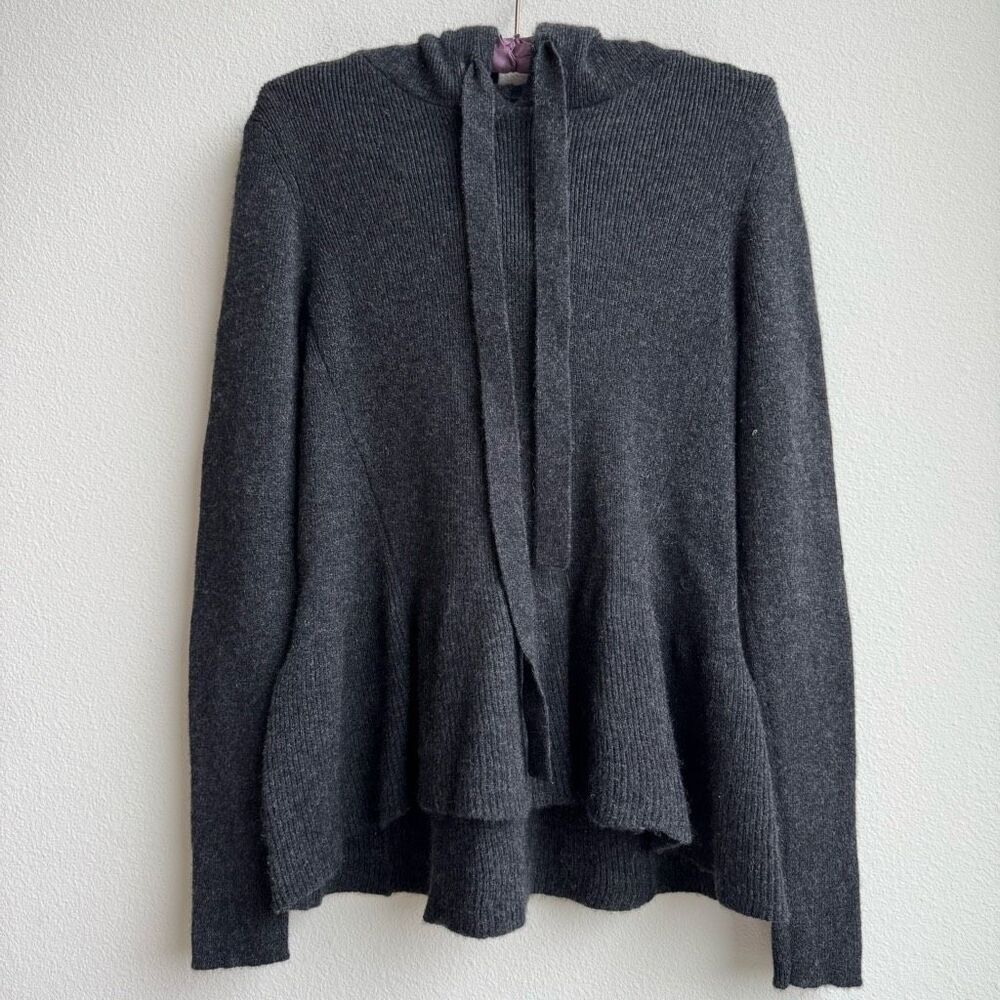 27 Miles Malibu Luxury Sweater 100% Cashmere Peplum Ribbed Up Sweater Size XS